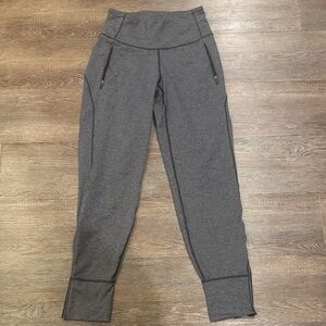 Lululemon Athletica Charcoal Leggings with Zipper Detail